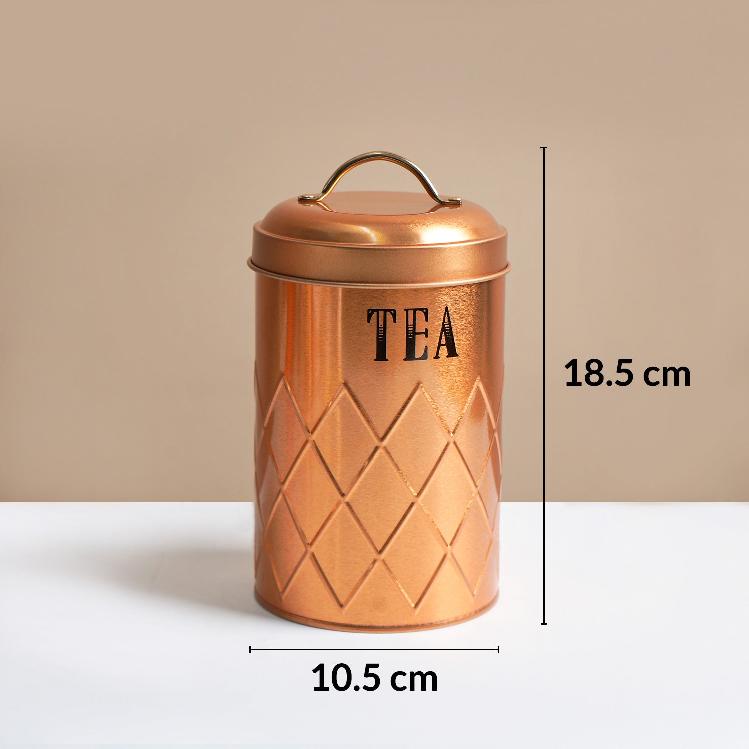 MARKET99 Golden Iron Coffee, Tea & Sugar Jars (Set of 3) - 1000mL Each