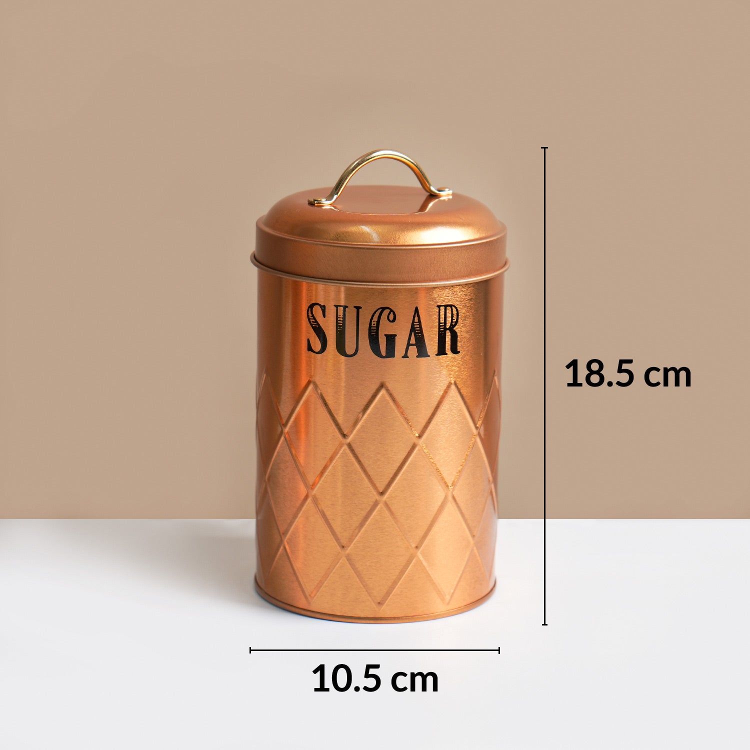 MARKET99 Golden Iron Coffee, Tea & Sugar Jars (Set of 3) - 1000mL Each