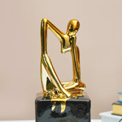 MARKET99 Ceramic Abstract Posture Figurine Decor Object in Black & Golden