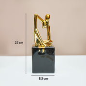 MARKET99 Ceramic Abstract Posture Figurine Decor Object in Black & Golden