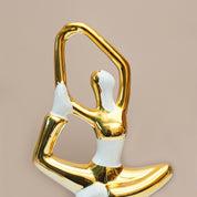 MARKET99 Ceramic Abstract Posture Figurines Decor Object in White & Golden
