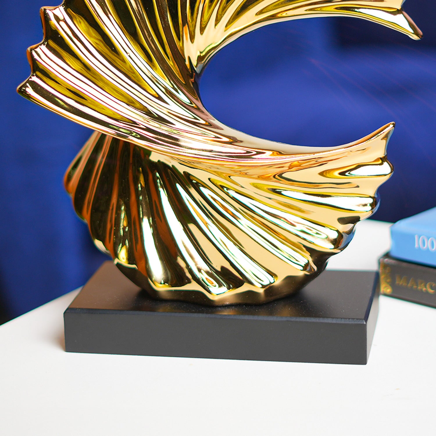 MARKET99 Black & Golden Ceramic Sculpture Decor Object