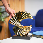 MARKET99 Black & Golden Ceramic Sculpture Decor Object