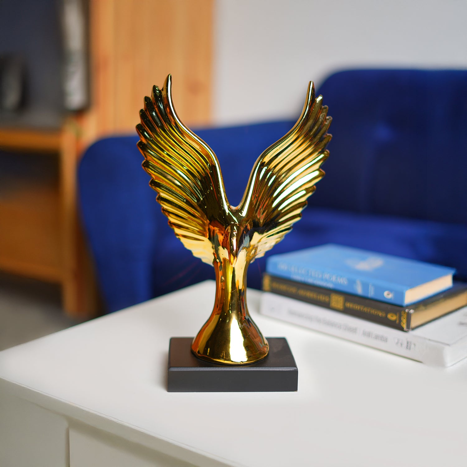 MARKET99 Ceramic Decor Object Sculpture Eagle or Phoeni x  in Black & Golden
