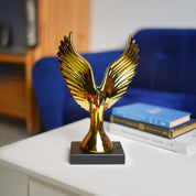 MARKET99 Ceramic Decor Object Sculpture Eagle or Phoeni x  in Black & Golden