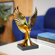 MARKET99 Ceramic Decor Object Sculpture Eagle or Phoeni x  in Black & Golden