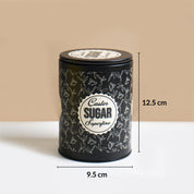 MARKET99 Black Iron Coffee, Tea & Sugar Jar Set of 3 - (Tea 500 ml, Coffee 750 ml, Sugar 1000 ml)