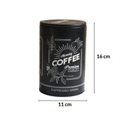 MARKET99 Black Iron Coffee, Tea & Sugar Jars - (1000 ml Each, Set Of 3)
