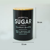 MARKET99 Black Iron Coffee, Tea & Sugar Jar Set of 3