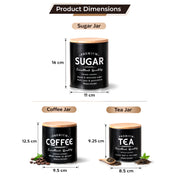 MARKET99 Black Iron Coffee, Tea & Sugar Jar Set of 3
