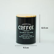 MARKET99 Black Iron Coffee, Tea & Sugar Jar Set of 3