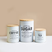 MARKET99 White Iron Coffee, Tea & Sugar Jars - (1000 ml Each, Set Of 3)