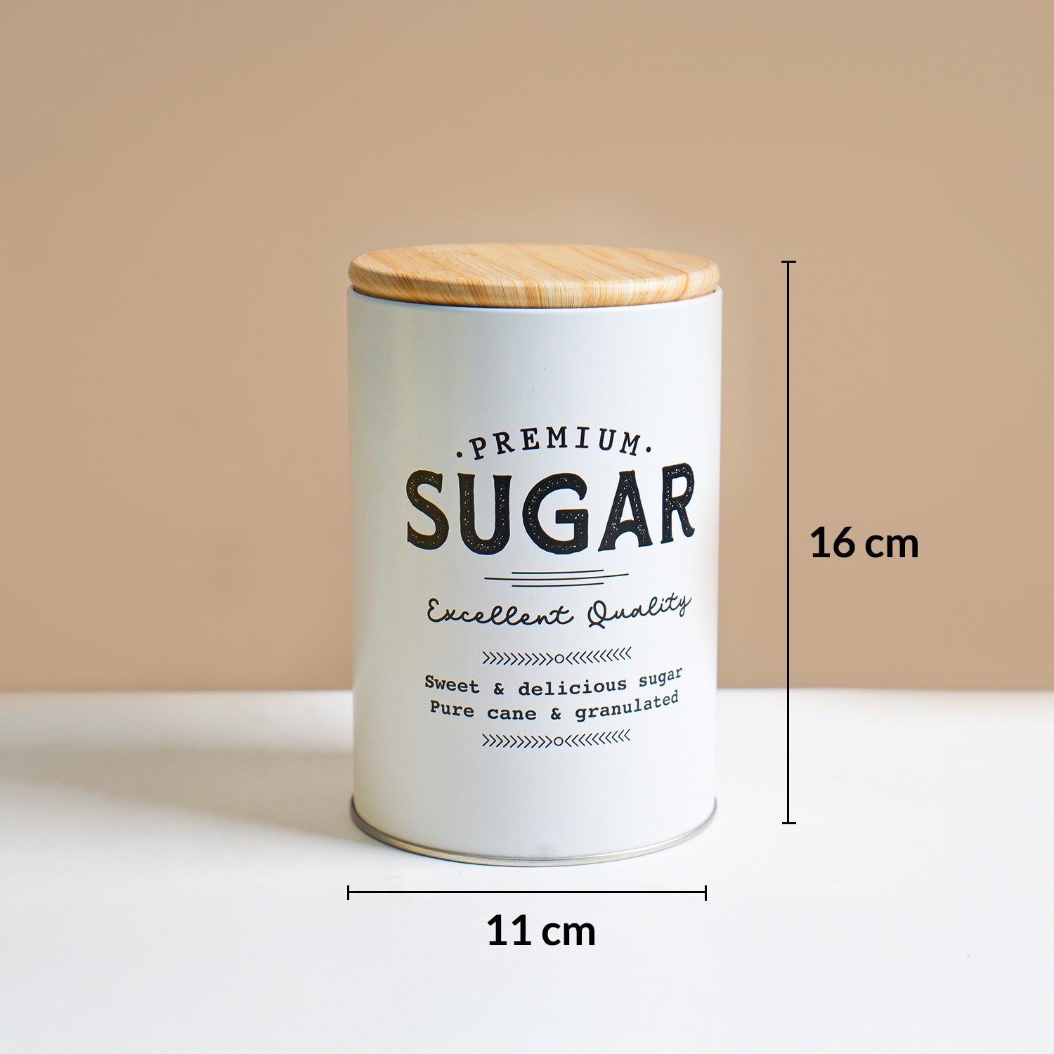 MARKET99 White Iron Coffee, Tea & Sugar Jars - (1000 ml Each, Set Of 3)