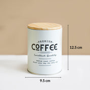 MARKET99 White Iron Coffee, Tea & Sugar Jars - (1000 ml Each, Set Of 3)