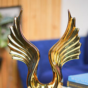 MARKET99 Black & Golden Ceramic Wing Sculpture Decor Object