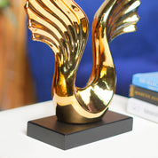MARKET99 Black & Golden Ceramic Wing Sculpture Decor Object