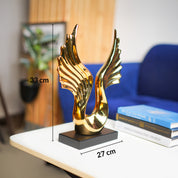 MARKET99 Black & Golden Ceramic Wing Sculpture Decor Object