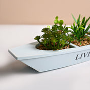Market99 Blue Boat-Shaped Plastic Flower Pot