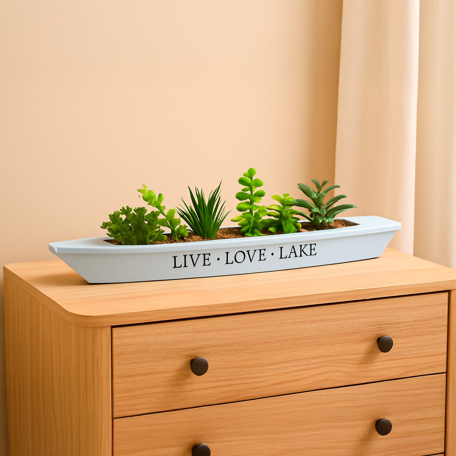 Market99 Blue Boat-Shaped Plastic Flower Pot