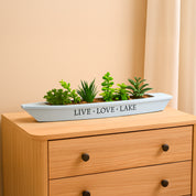 Market99 Blue Boat-Shaped Plastic Flower Pot
