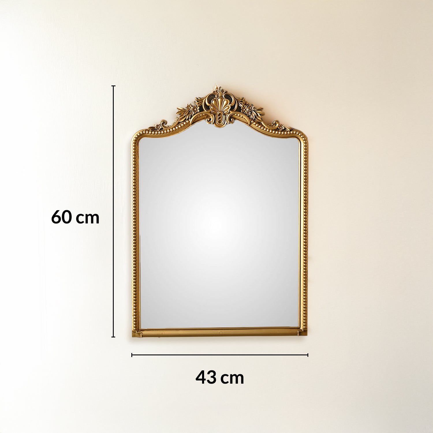 Golden Rectangular Wall Mirror