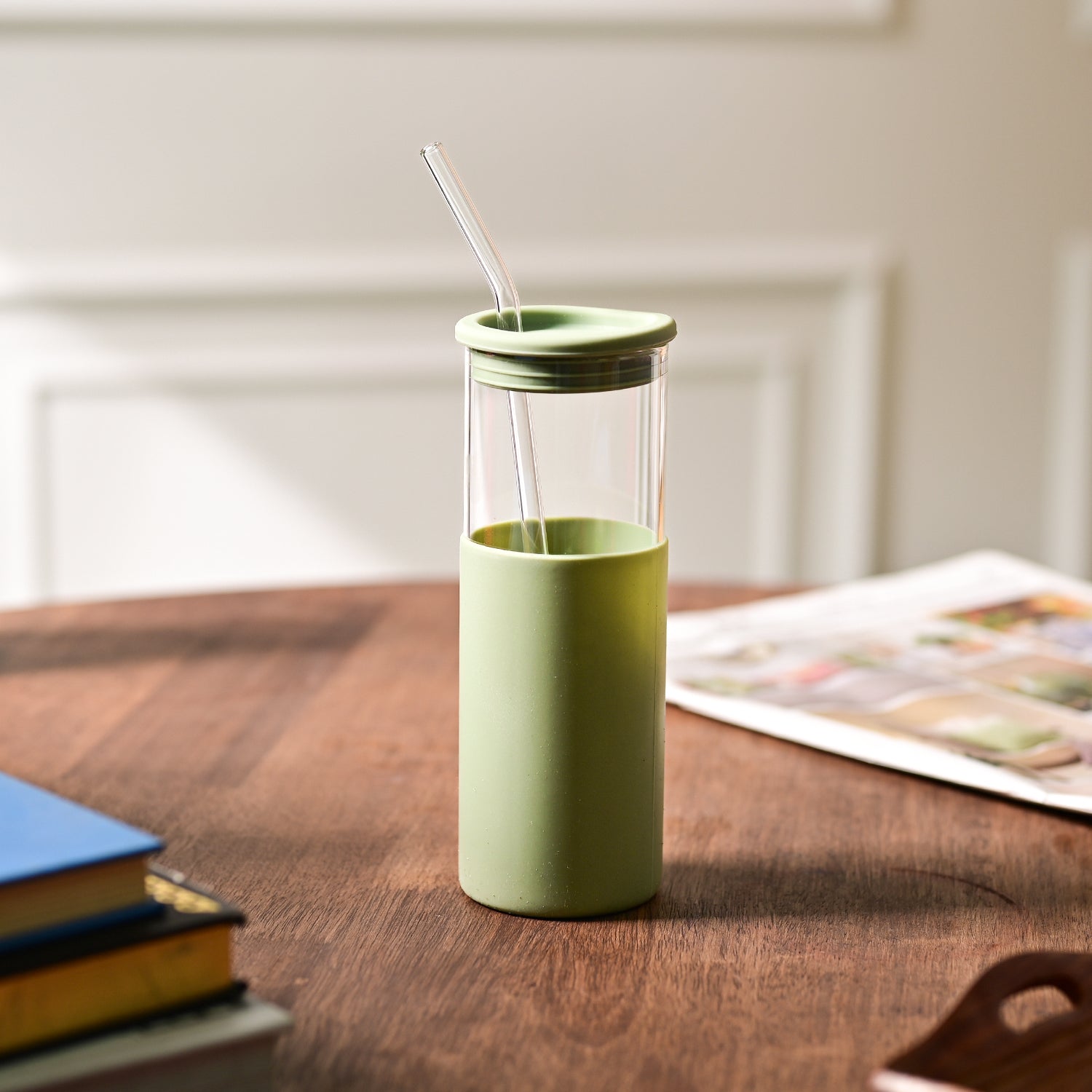Sipper With Straw (Green) – 480 ML