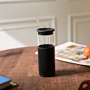 Sipper With Straw (Black) – 480 ML
