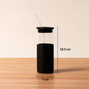 Sipper With Straw (Black) – 480 ML