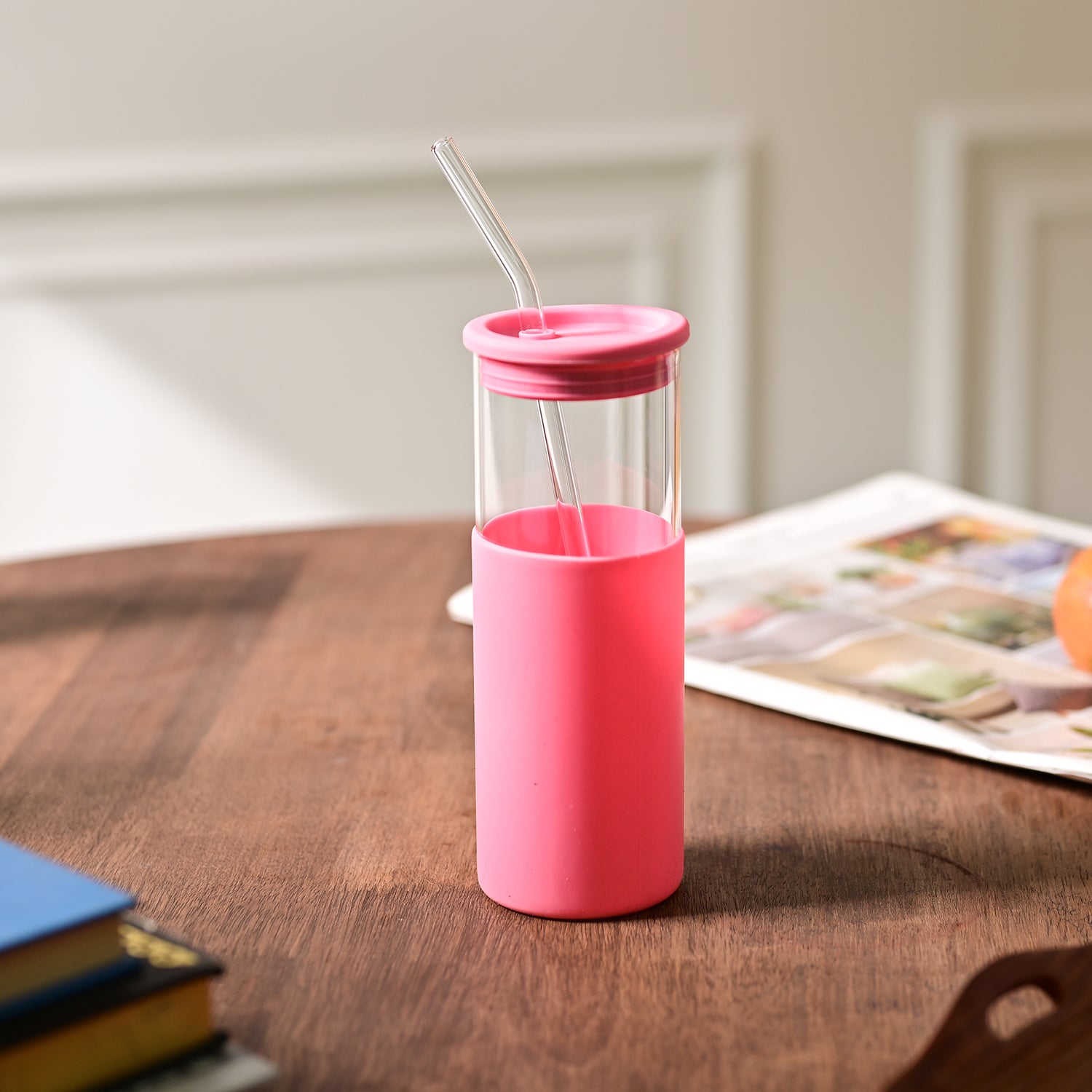 Sipper With Straw (Pink) – 480 ML