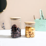 Jar With Bamboo Lid (Set of 2) – 750 ML & 500 ML