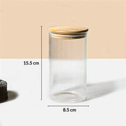 Jar With Bamboo Lid (Set of 2) – 750 ML & 500 ML