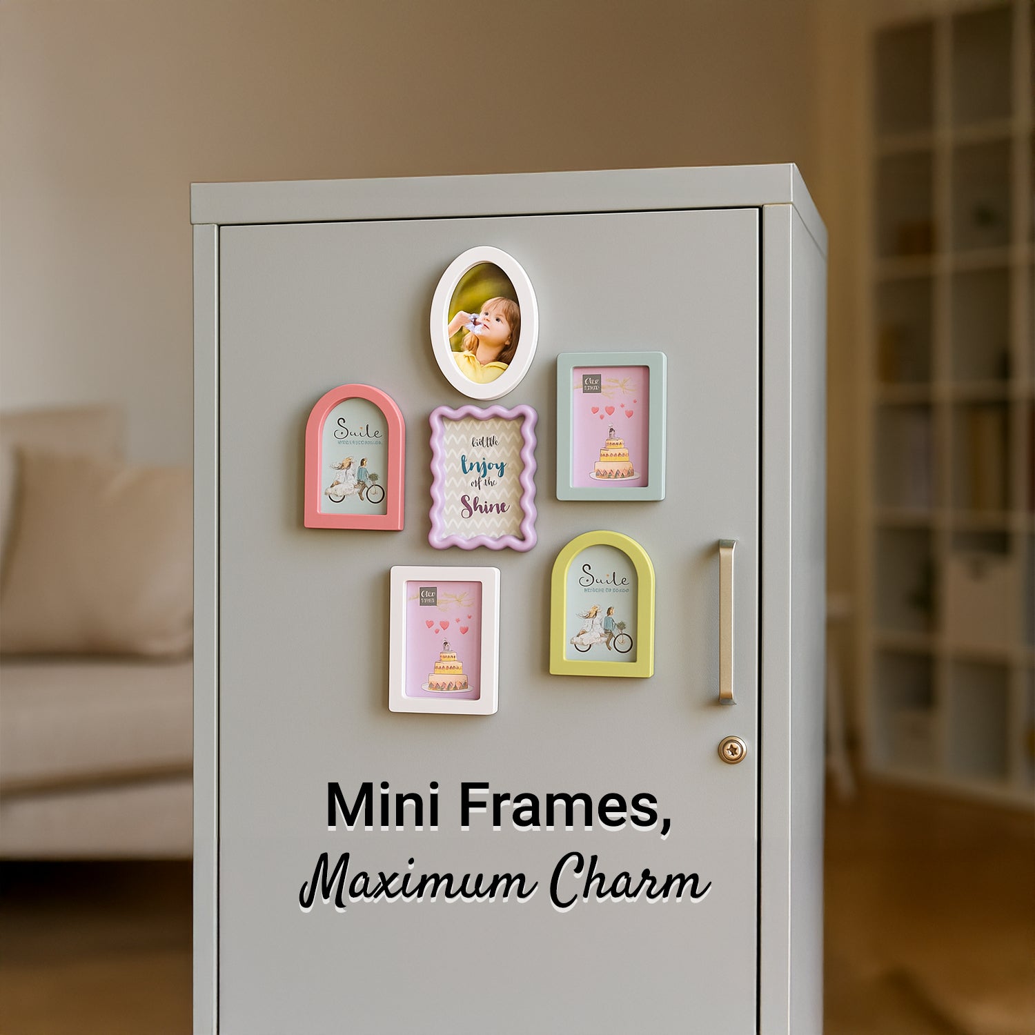 Magnet Photo Frame (Set of 6) – Multi-Shape, Multi-Colour