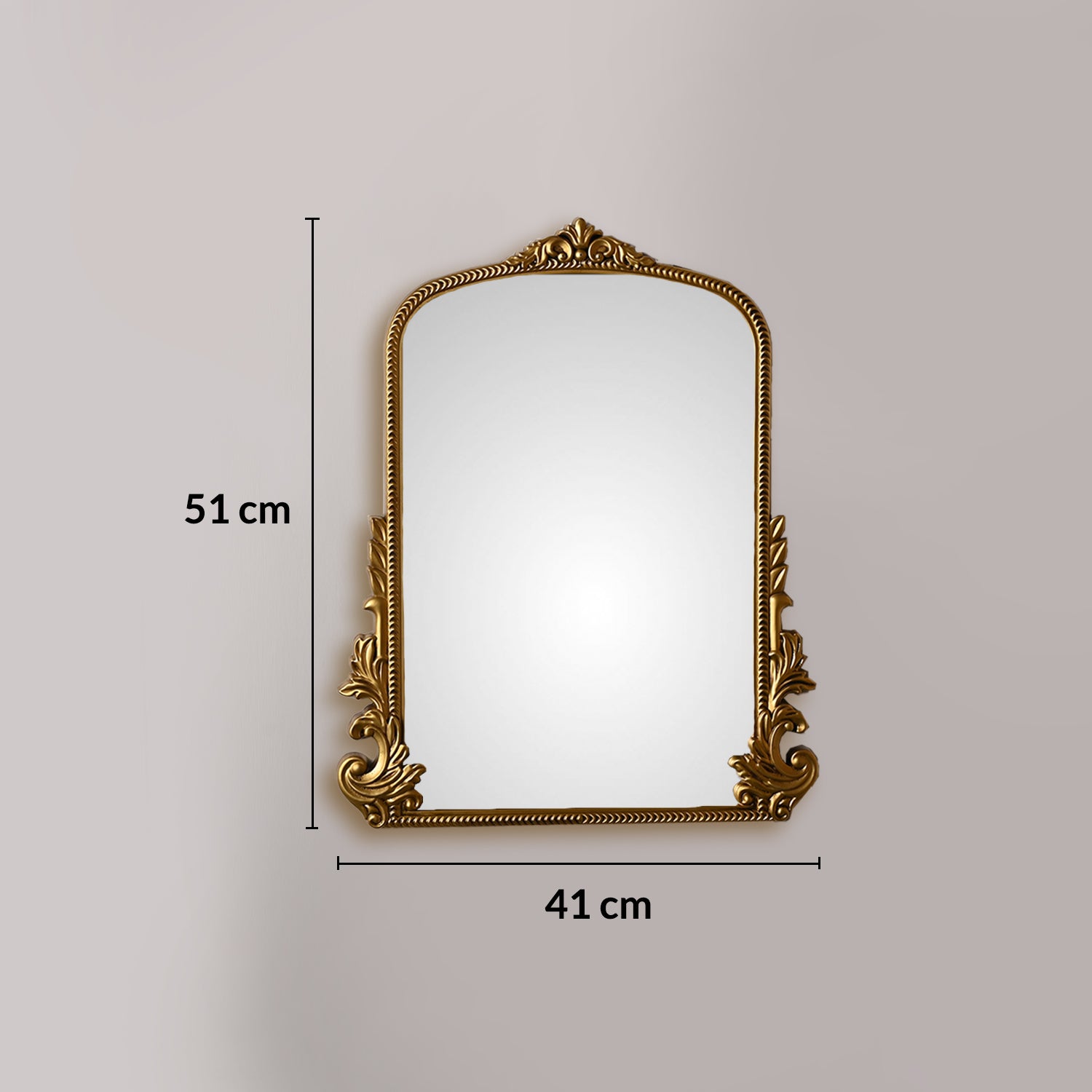 Antique Gold Rectangle Wall Mirror