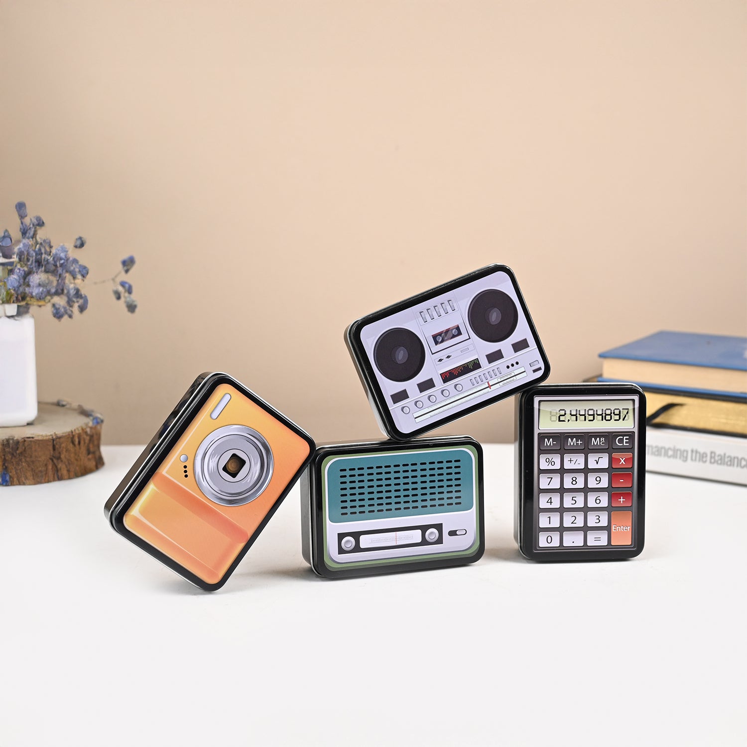 Electronic Items Print Storage Container (Set of 4)