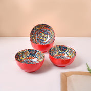 VON CASA Orange Ceramic Bowl Set Of 4
