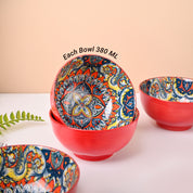 VON CASA Orange Ceramic Bowl Set Of 4