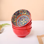 VON CASA Orange Ceramic Bowl Set Of 4