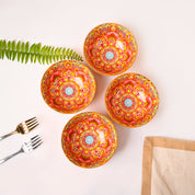 VON CASA Yellow Ceramic Bowl Set Of 4