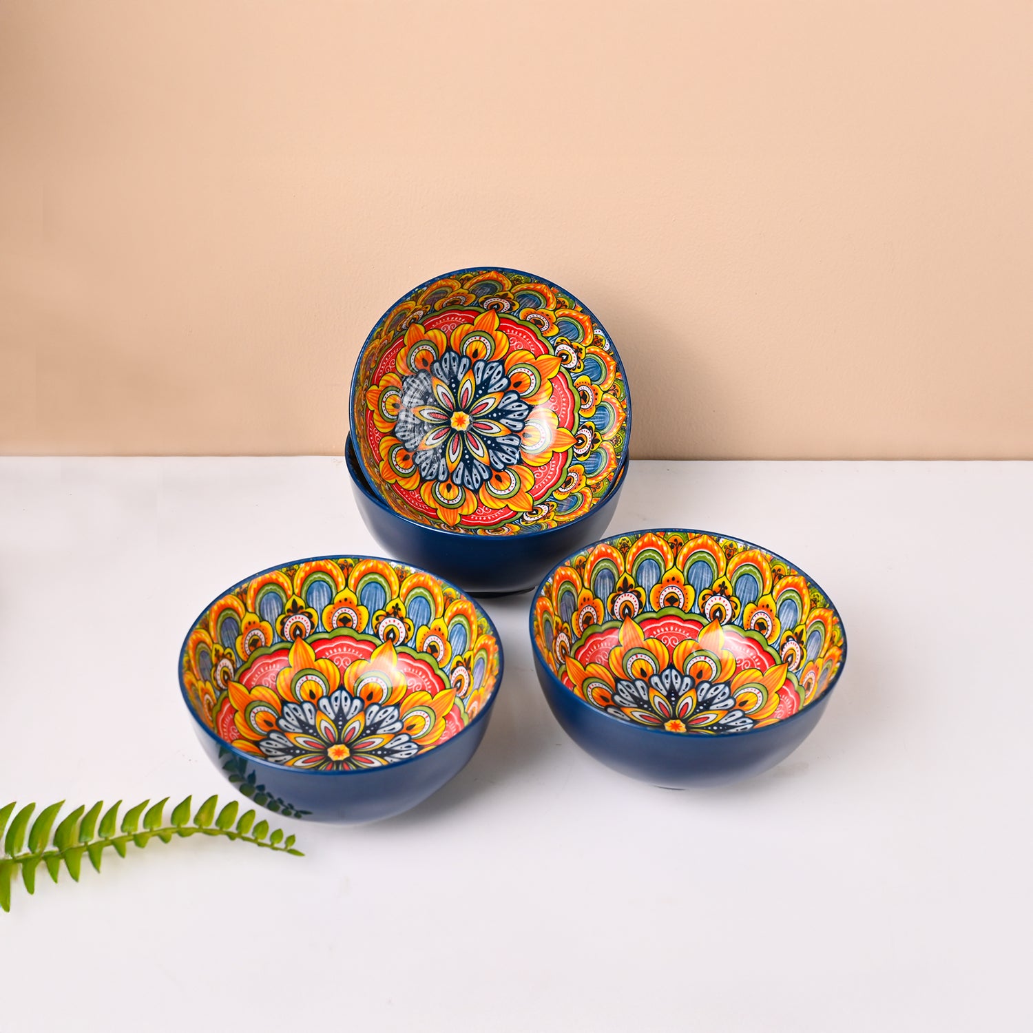 VON CASA Purple Ceramic Bowl Set Of 4