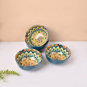 VON CASA Blue Ceramic Bowl Set Of 4