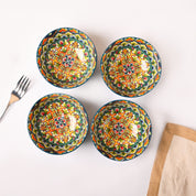 VON CASA Blue Ceramic Bowl Set Of 4