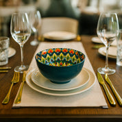 VON CASA Blue Ceramic Bowl Set Of 4