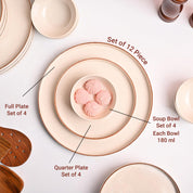 Market99 Chochip Cream Melamine Dinner Set Of 12