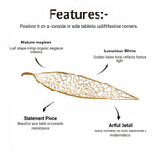 VON CASA Golden Aluminium Leaf Decor Accent