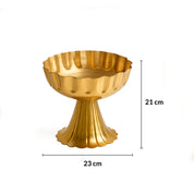 VON CASA Golden Fluted Pedestal Bowl