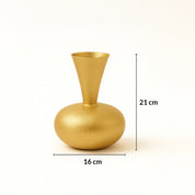 VON CASA Big Golden Surahi Flower Vase – (21 CM)