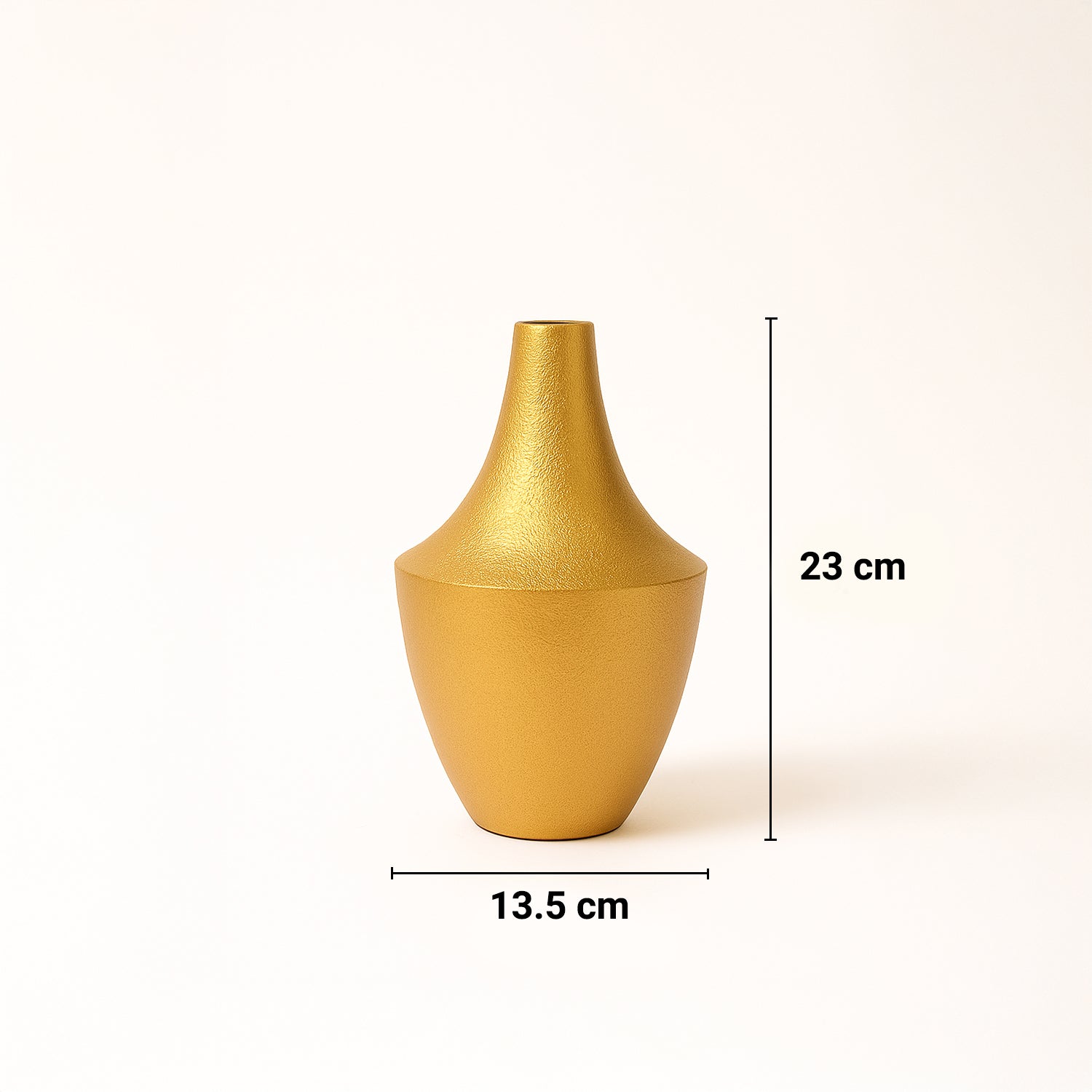 VON CASA Big Golden Surahi Flower Vase – Big (23 CM)