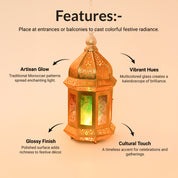 VON CASA Moroccan Domed Lantern – Multi-Colour Glow