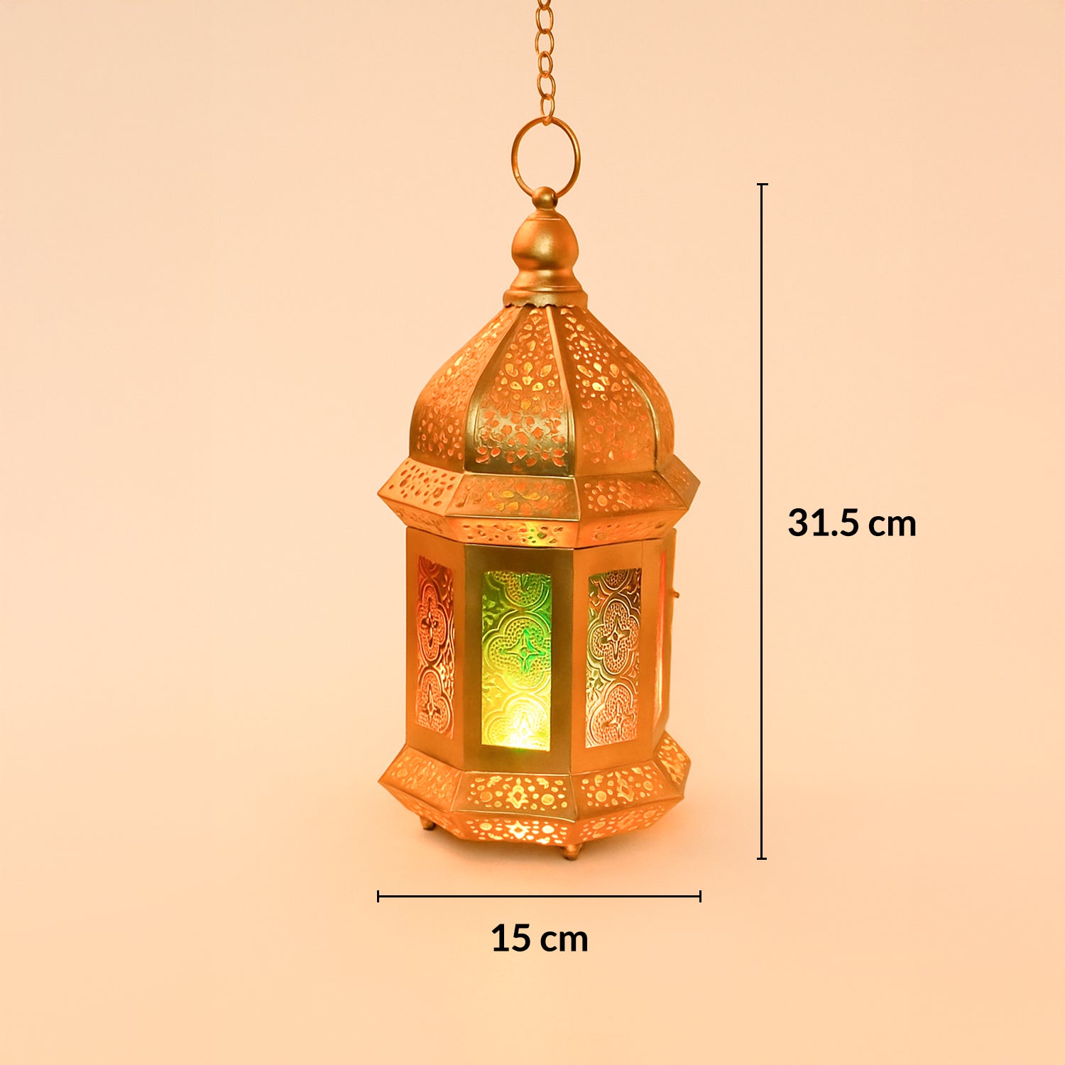 VON CASA Moroccan Domed Lantern – Multi-Colour Glow
