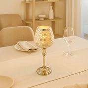 VON CASA Goblet T-Light Holder (Big) – Silver Mosaic Elegance